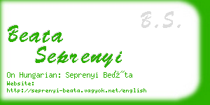 beata seprenyi business card